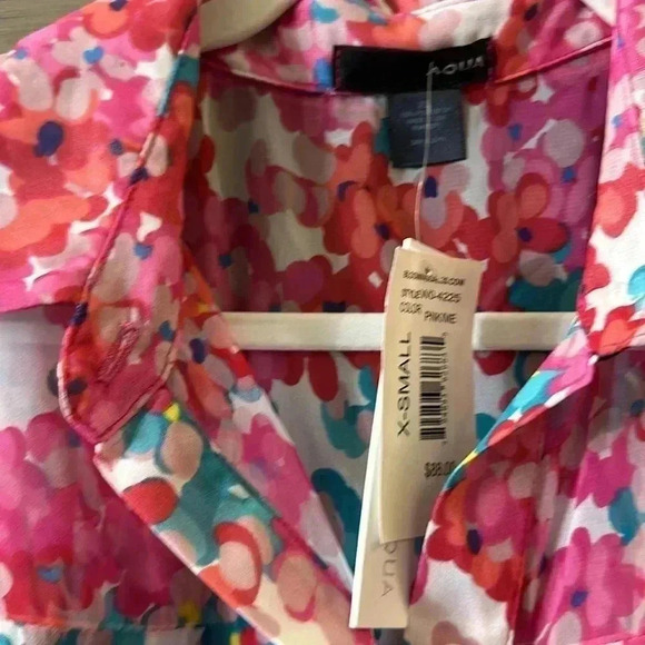 AQUA Bloomingdale’s Floral Chiffon Mini Dress XS NWT - Picture 5 of 8